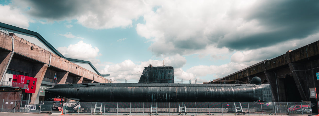 Das U-Boot Flore in Lorient La Base (Morbihan, Südbretagne)